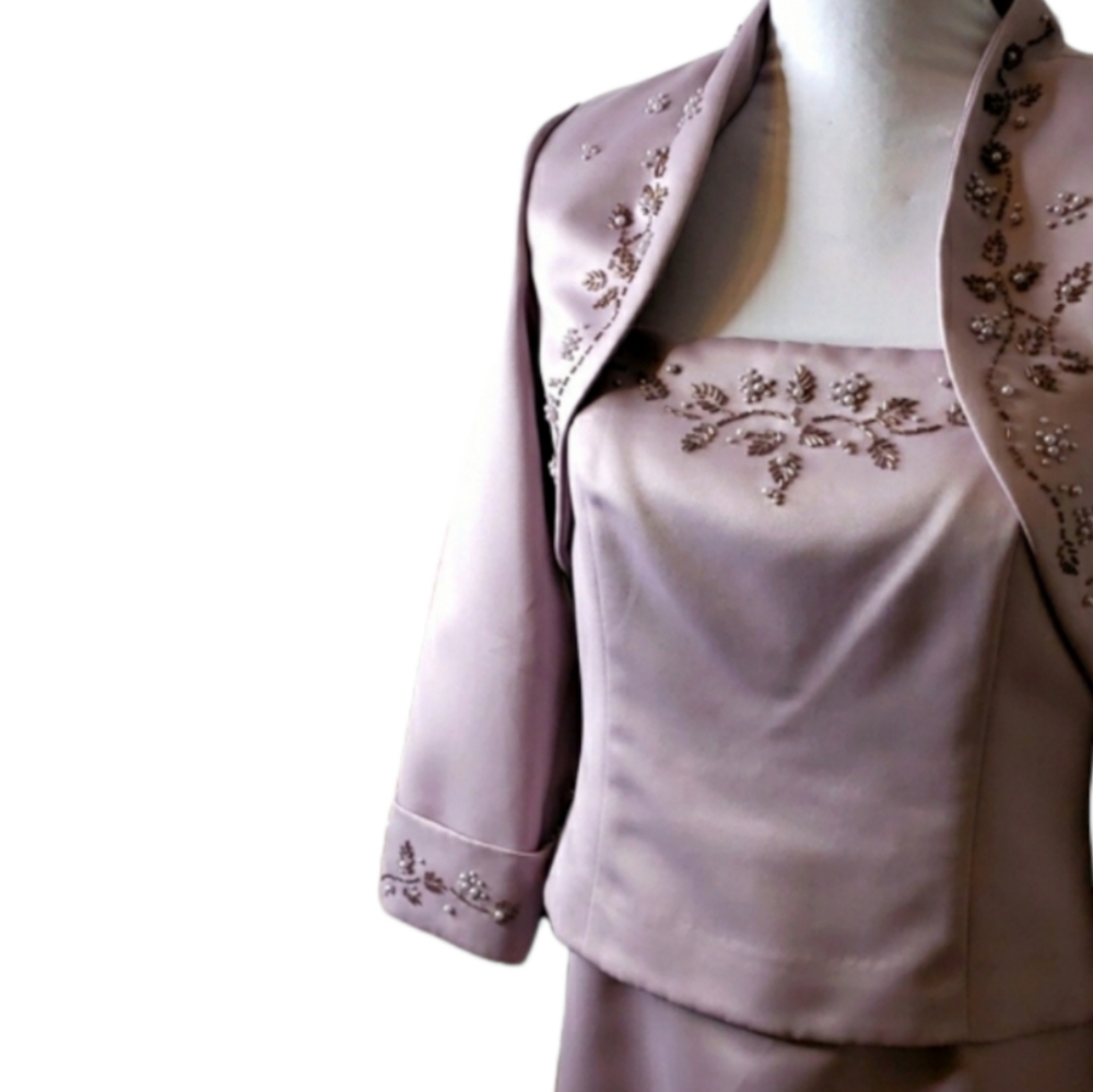 NEW Vintage J.R. Nites Caliendo 2piece Dress Shrug Beaded - Picture 1 of 15